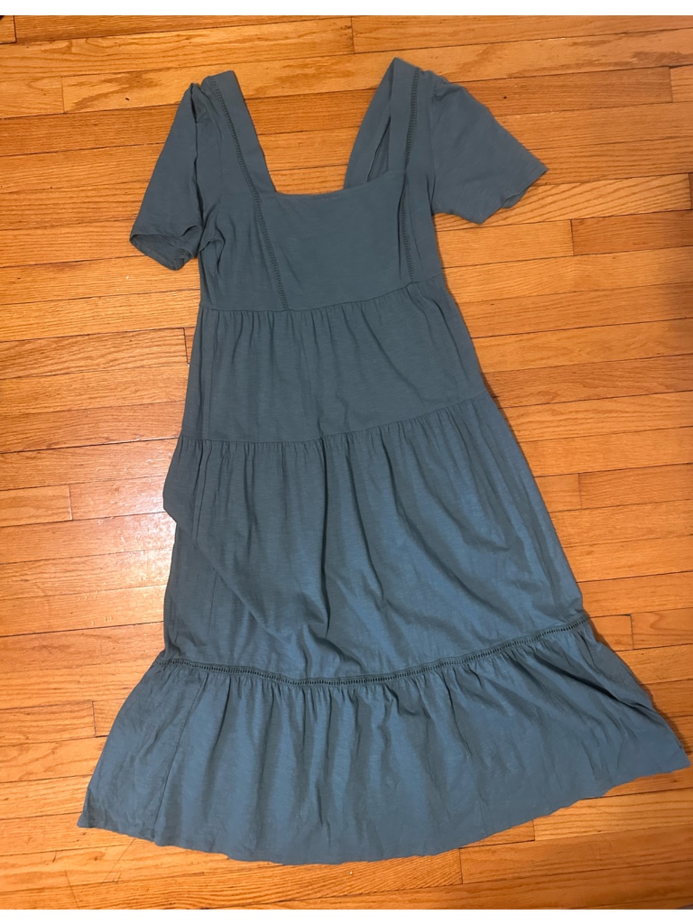 Anthropologie Teal Blue Tiered Maxi Dress